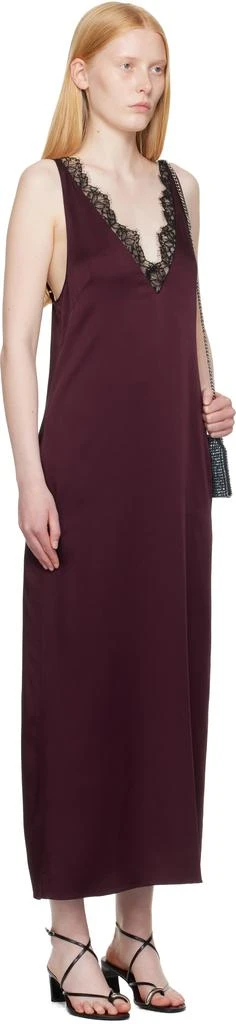 Stella McCartney Burgundy Satin Slip Maxi Dress 2