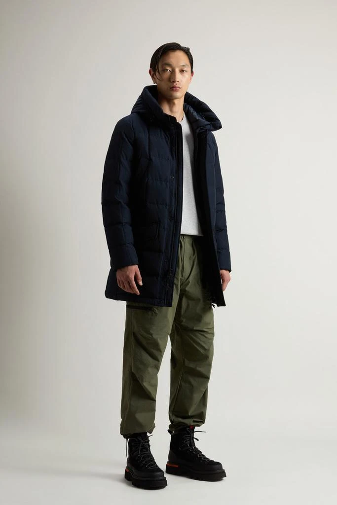 Woolrich Blizzard Parka in Ramar Cloth with Square Quilting - Men - Blue 4