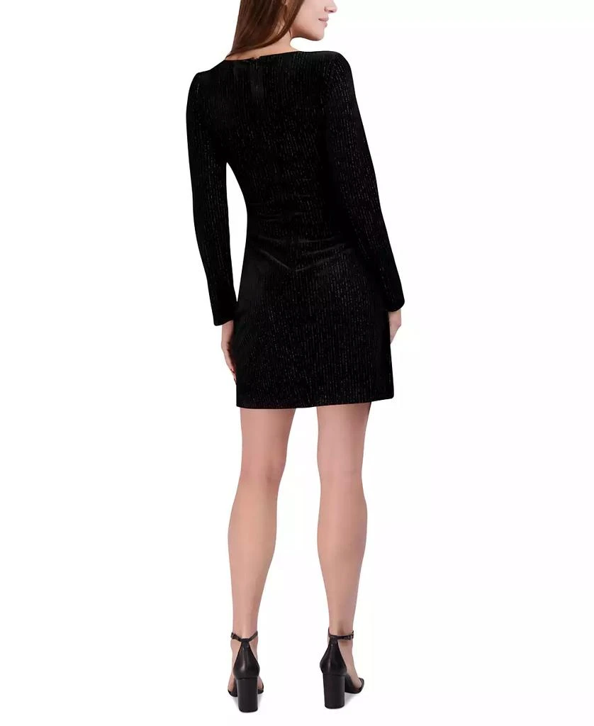 BCBG Women's V-Neck Long-Sleeve Velvet Mini Dress 2