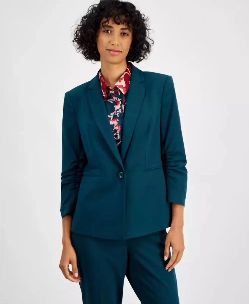 Tahari Women's Ruched-Sleeve Blazer 4