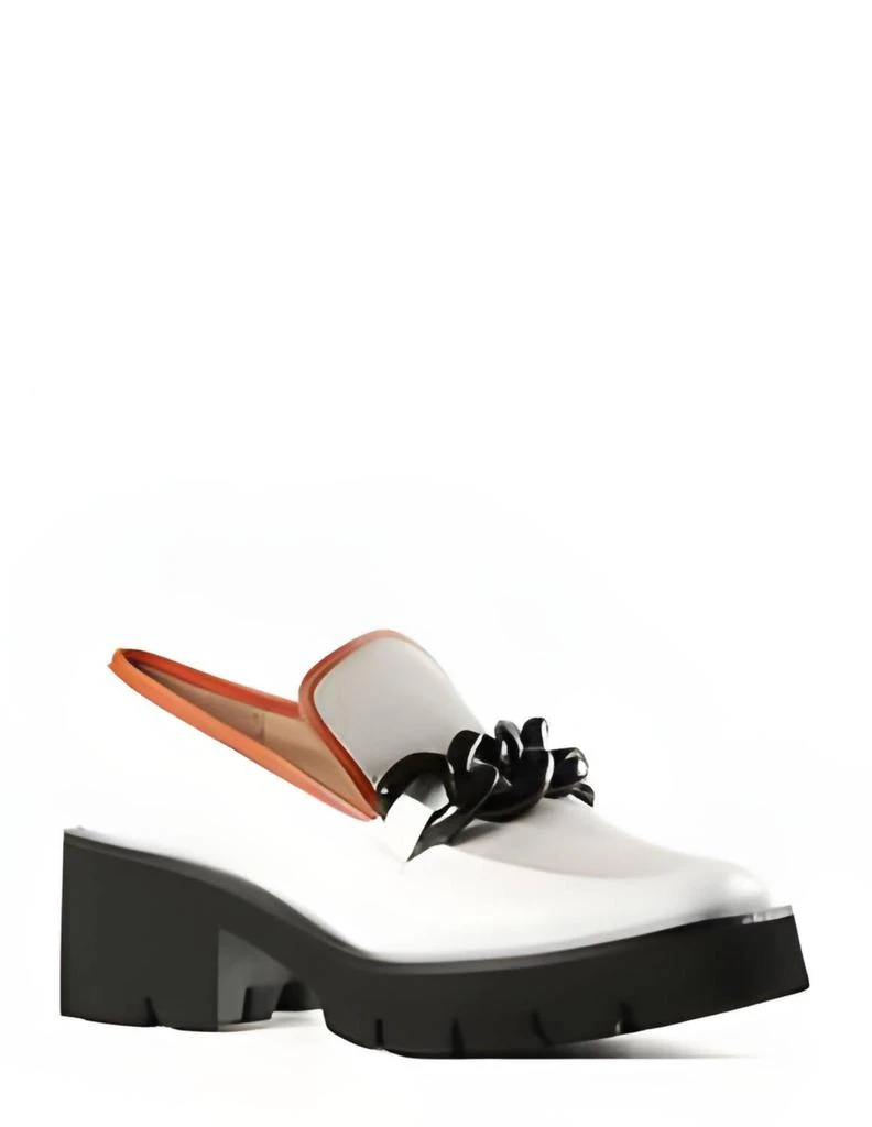 ALL BLACK Chunk Links Lady Lugg Loafer In Grey/white