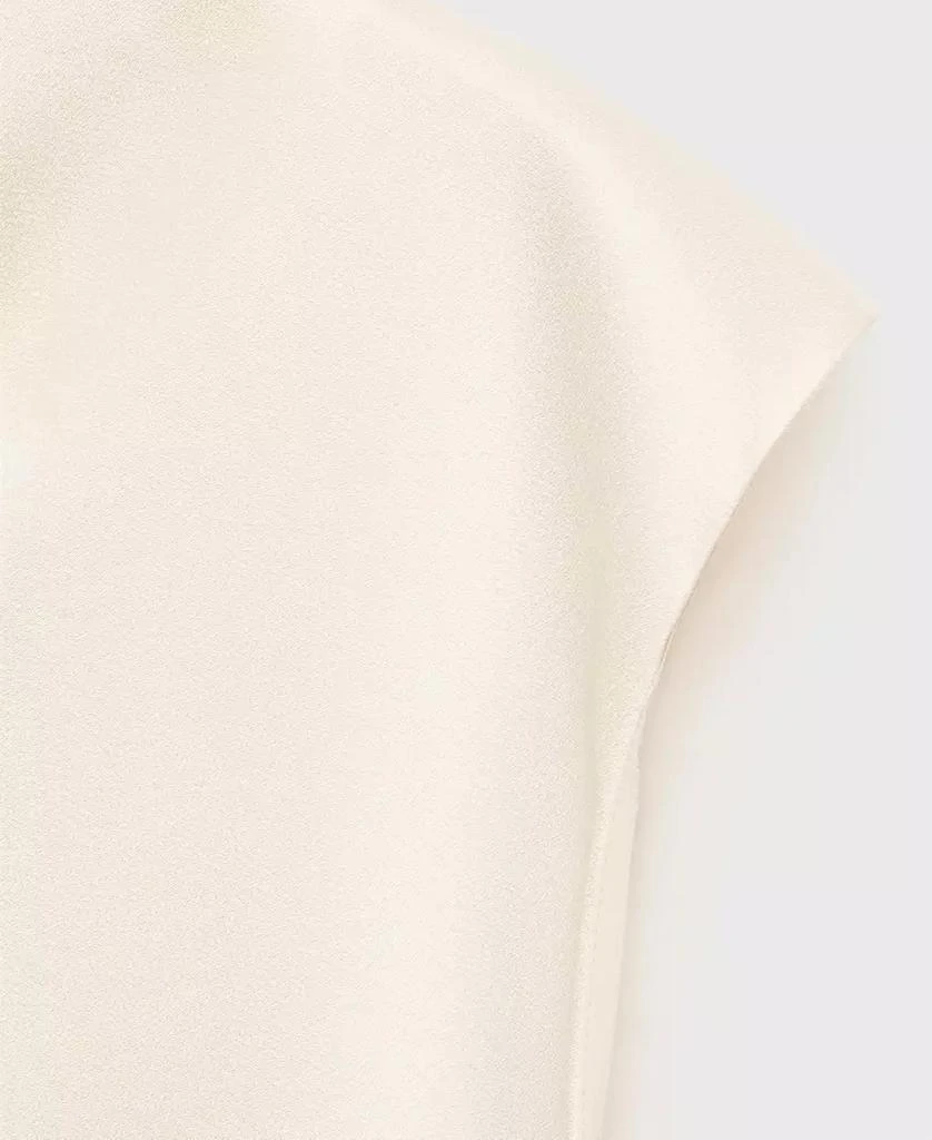 Mango Women's Draped Neck Satin Blouse 2