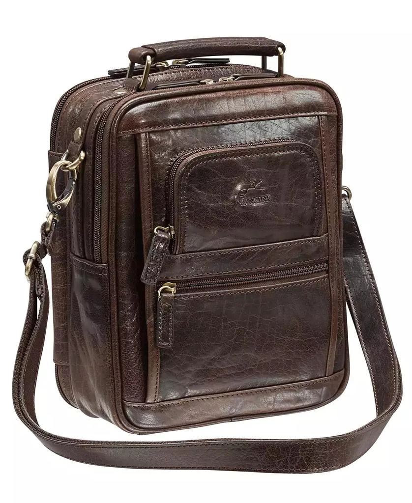 Mancini Leather Goods Arizona Collection Large Unisex Bag with Rear Zippered Organizer 5