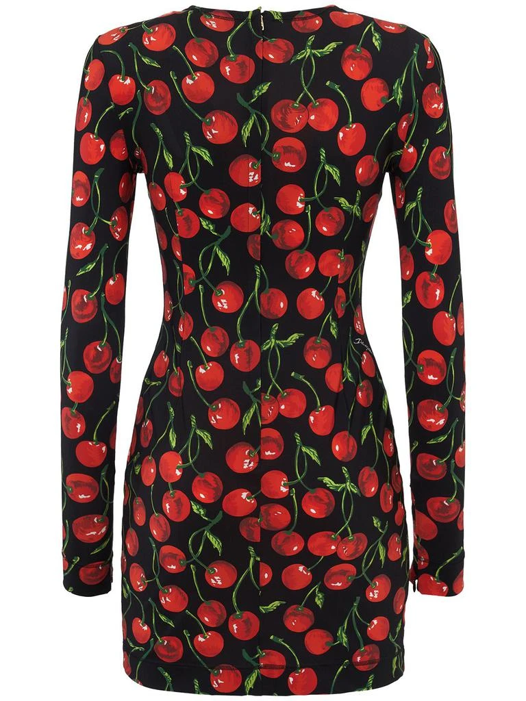 DOLCE & GABBANA Cherry Print Jersey Mini Dress 4