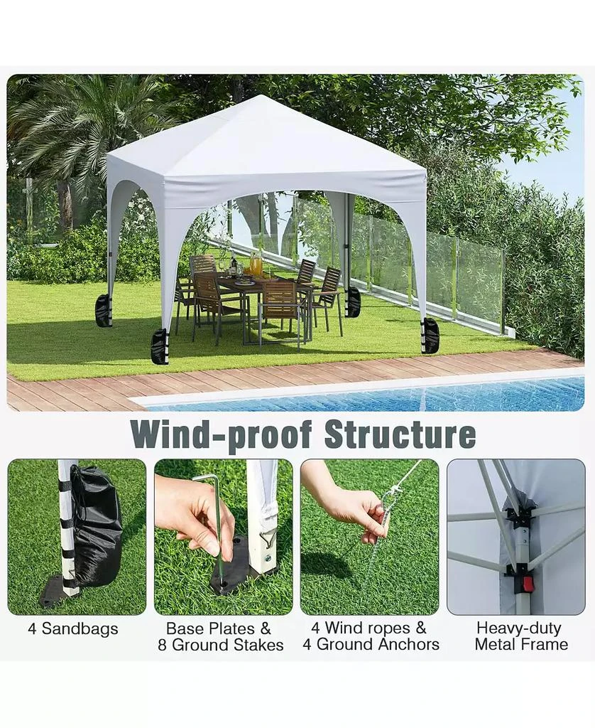 Mecale 10 X 10 FT Pop up Canopy Tent with 4 Removable Sidewall 9