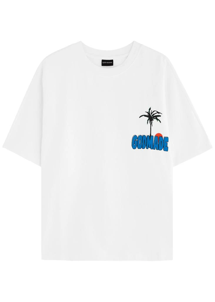 GOD MADE Tropics Thunder logo-print cotton T-shirt 1