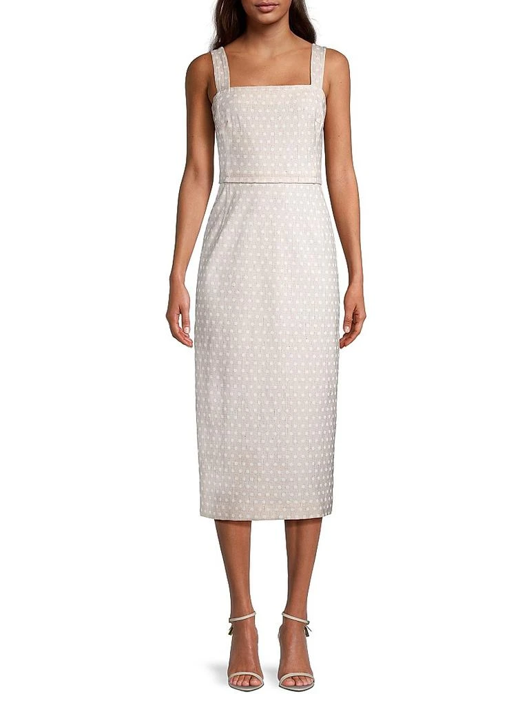 Tory Burch Geometric Linen-Blend Sheath Dress 3