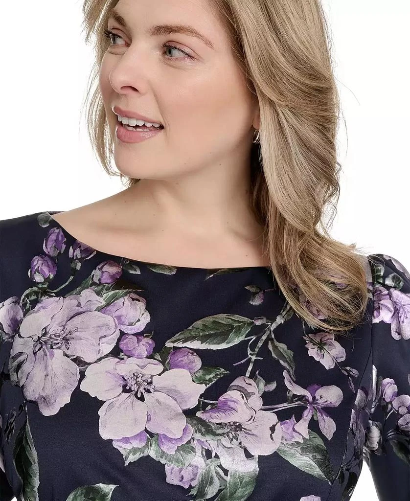 Jessica Howard Plus Size Printed Boat-Neck Gown 5