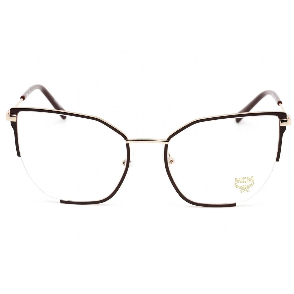 MCM MCM Women's Eyeglasses - Clear Demo Lens Burgundy/Gold Cat Eye Frame | MCM2156 620 2