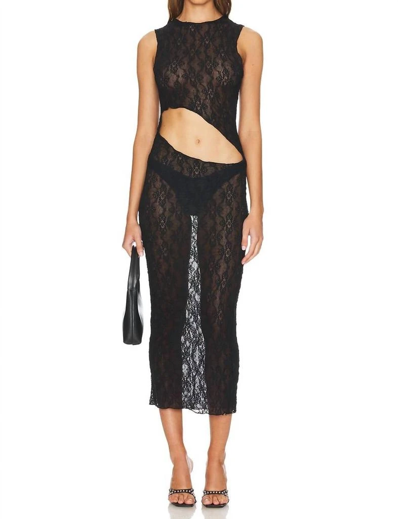 black lace dinner dress Sophee Black Lace Maxi Dress - US 8