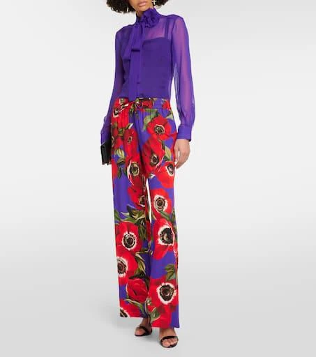 Dolce 
Gabbana Tie-neck silk chiffon blouse 2