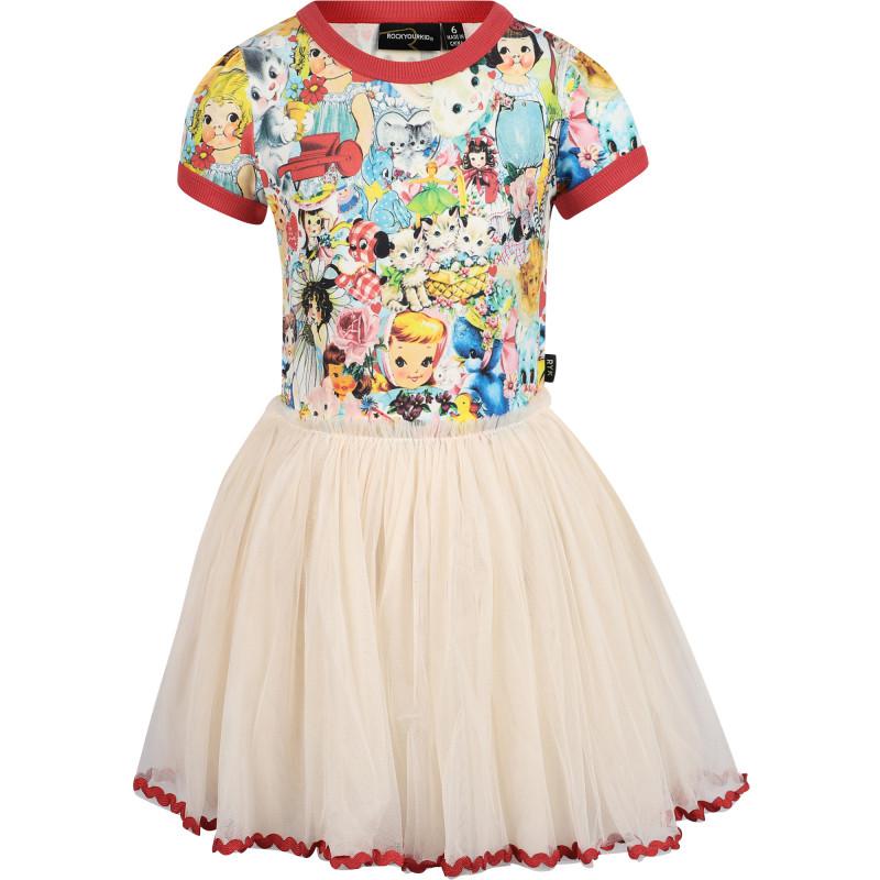 Rock Your Baby Decoupage circus tutu dress in cream