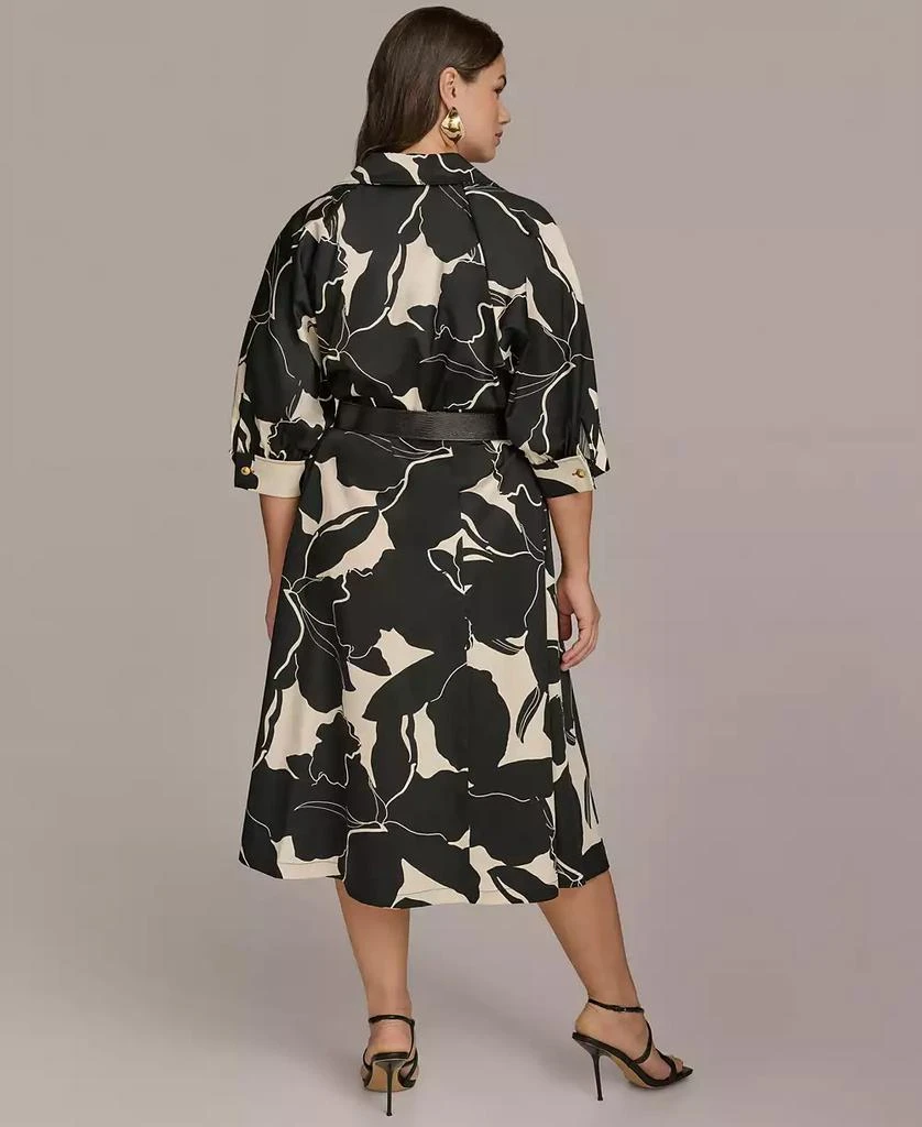 Donna Karan Plus Size Printed Belted Shirtdress 7