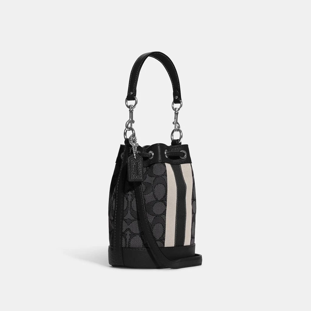 Coach Coach Outlet Mini Dempsey Bucket Bag In Signature Jacquard With Stripe And Coach Patch 3