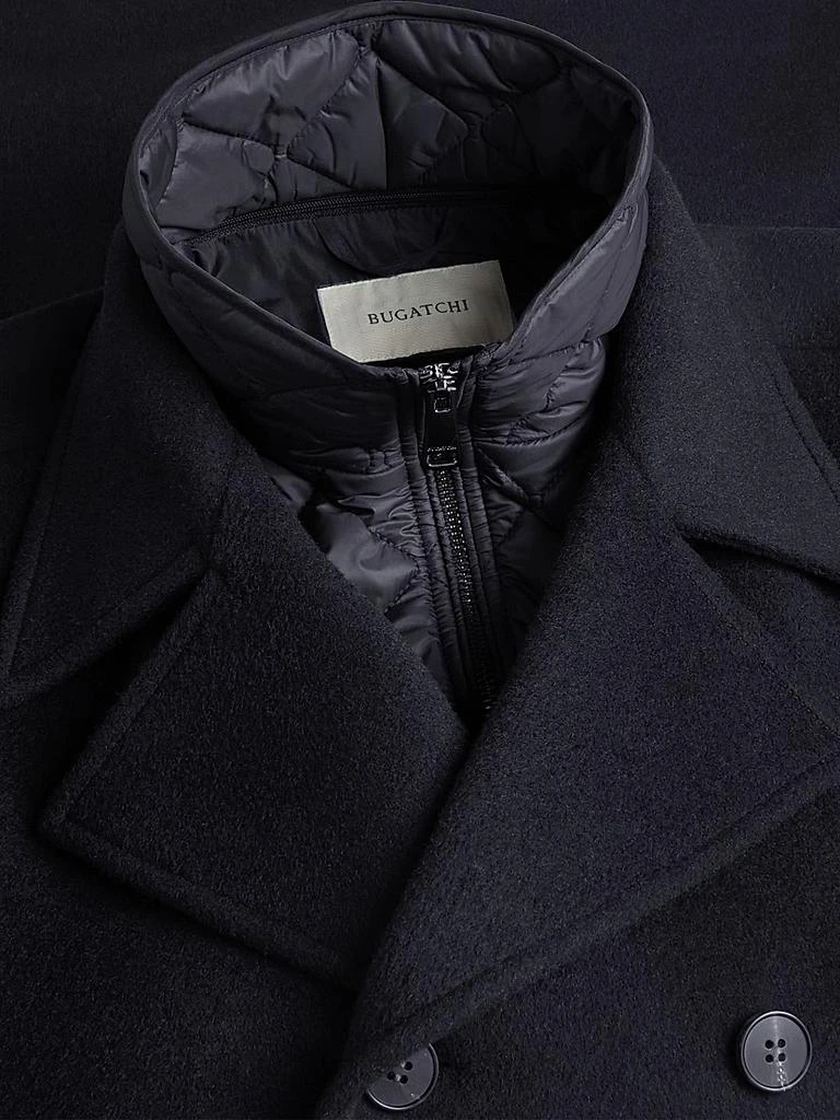 BUGATCHI Wool-Blend Double-Breasted Peacoat 10