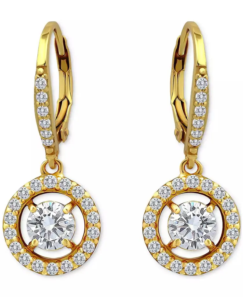 Giani Bernini Round Drop Earrings (2-1/3 ct. t.w.) in 18K Gold Plated Sterling Silver, Macy's Exclusive