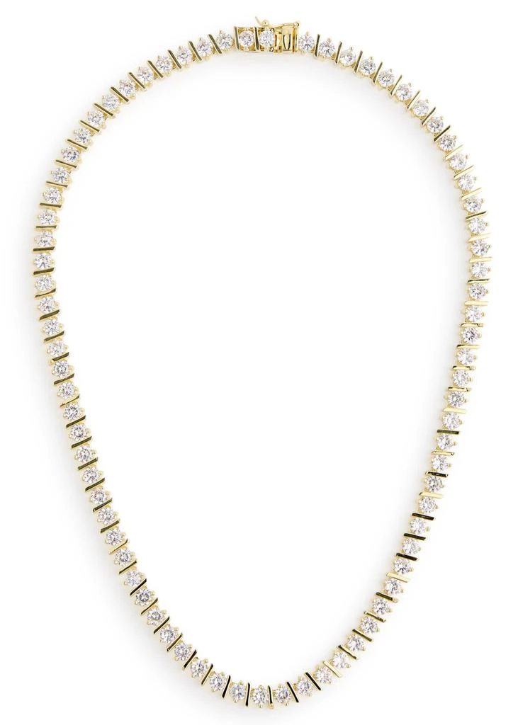 Kenneth Jay Lane Crystal-embellished 18kt gold-plated tennis necklace 1