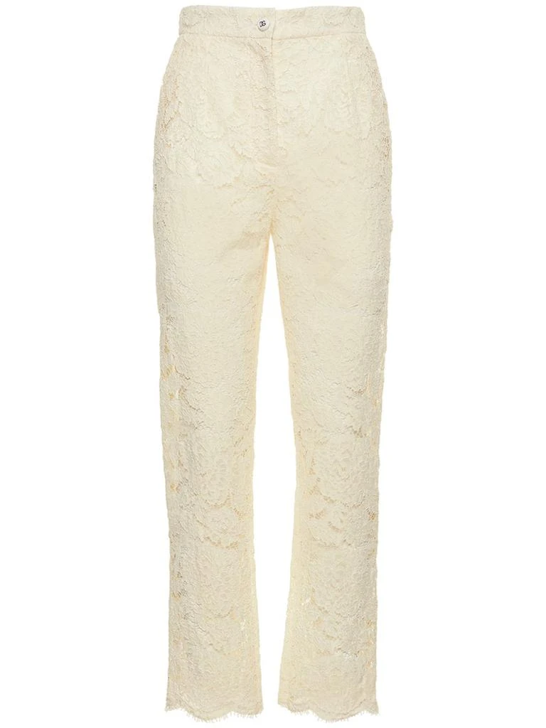 Dolce & Gabbana High Rise Flared Lace Pants 1