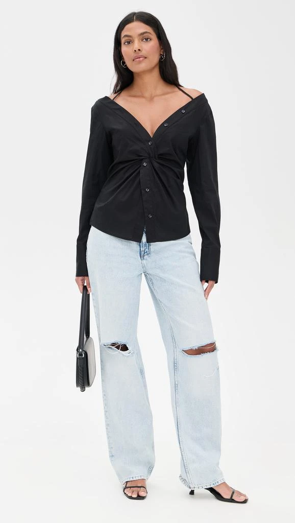 Good American Poplin Off Shoulder Top 4