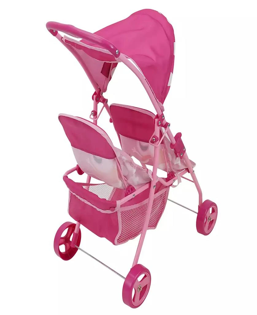 Peppa Pig Pink And White Dots Doll Twin Stroller 4