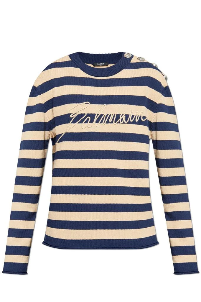 Balmain Balmain Striped Knit Jumper from Cettire