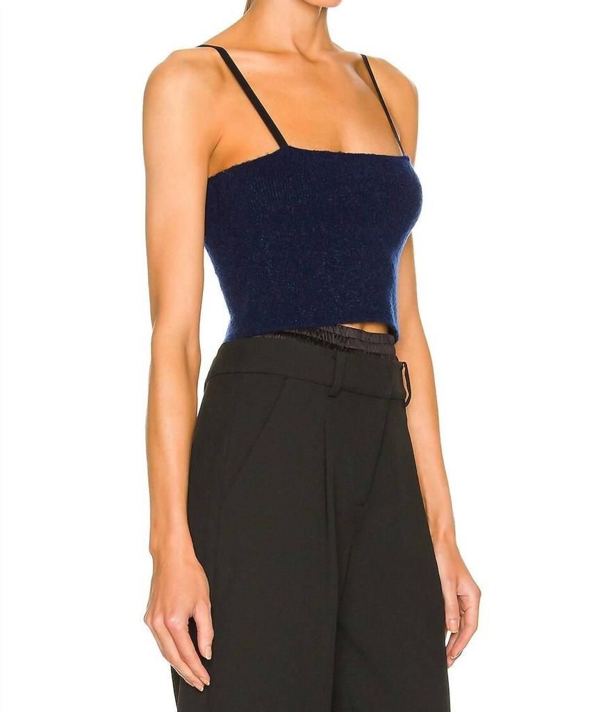 Cinq a Sept Fleur Knit Bandeau Top In Midnight Blue