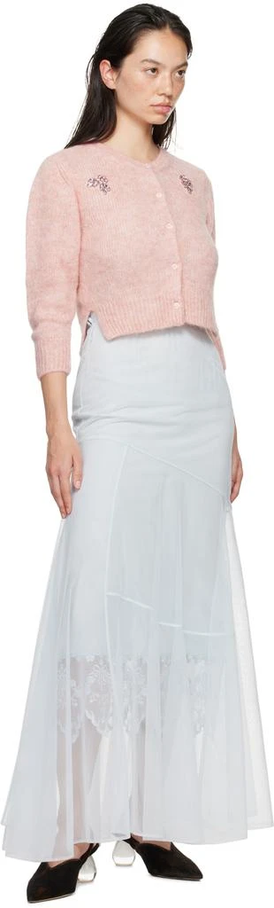 Simone Rocha Pink Cropped Alpaca Knit Cardigan 4