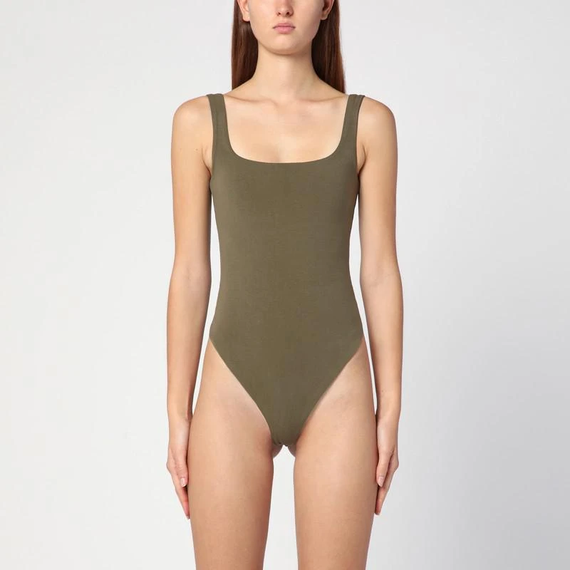 Entire Studios Organic cotton military green bodysuit 1