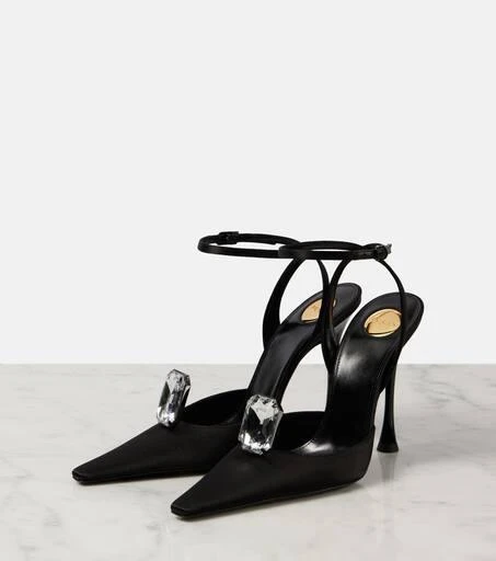 Yves Saint Laurent Harlow 110 satin crêpe slingback pumps 4