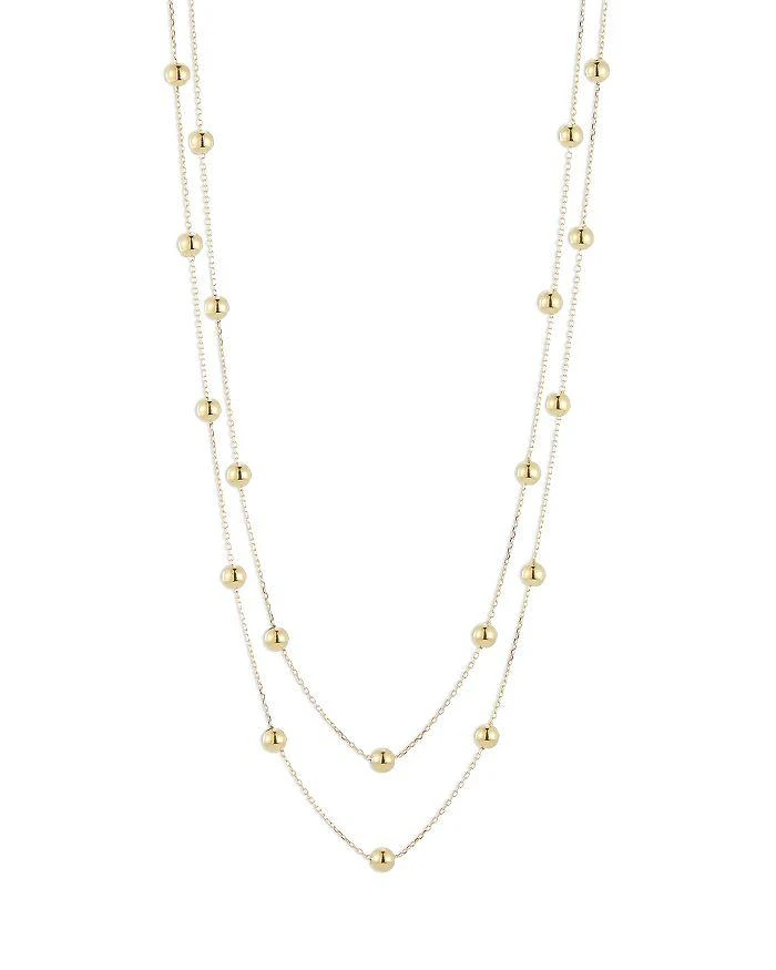 Bloomingdale
s Fine Collection Polished Ball Double Layer Station Necklace, 18" in 14K Yellow Gold