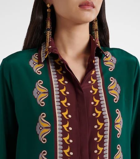 ETRO Printed oversized silk shirt 4