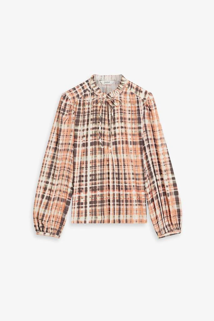 Joie Jindrah gathered printed cotton blouse 1