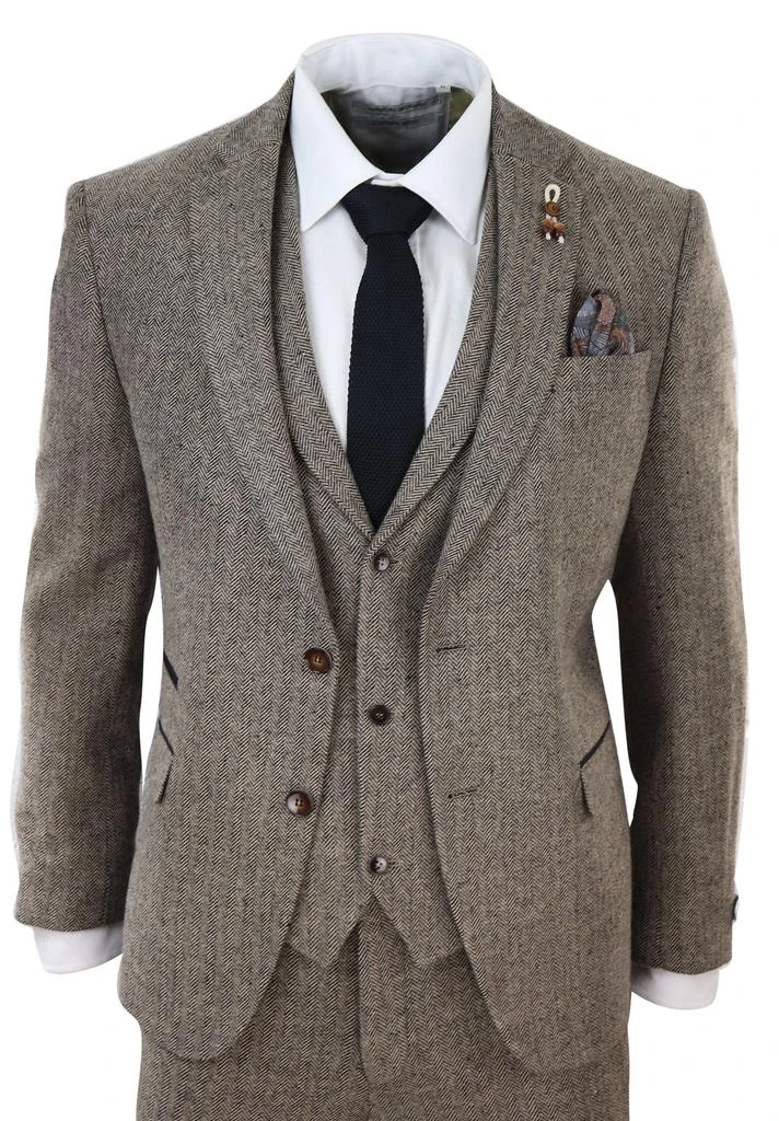 TruClothing 3 Piece Herringbone Suit 281 1