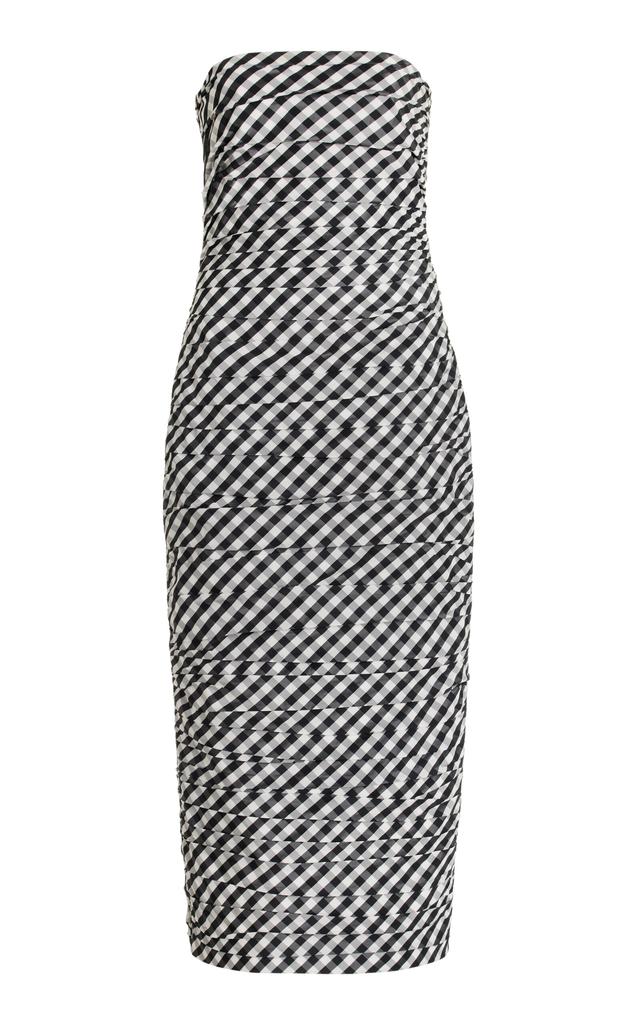 Bernadette Bernadette - Tia Ruched Gingham-Taffeta Midi Dress - Black/white - FR 38 - Moda Operandi