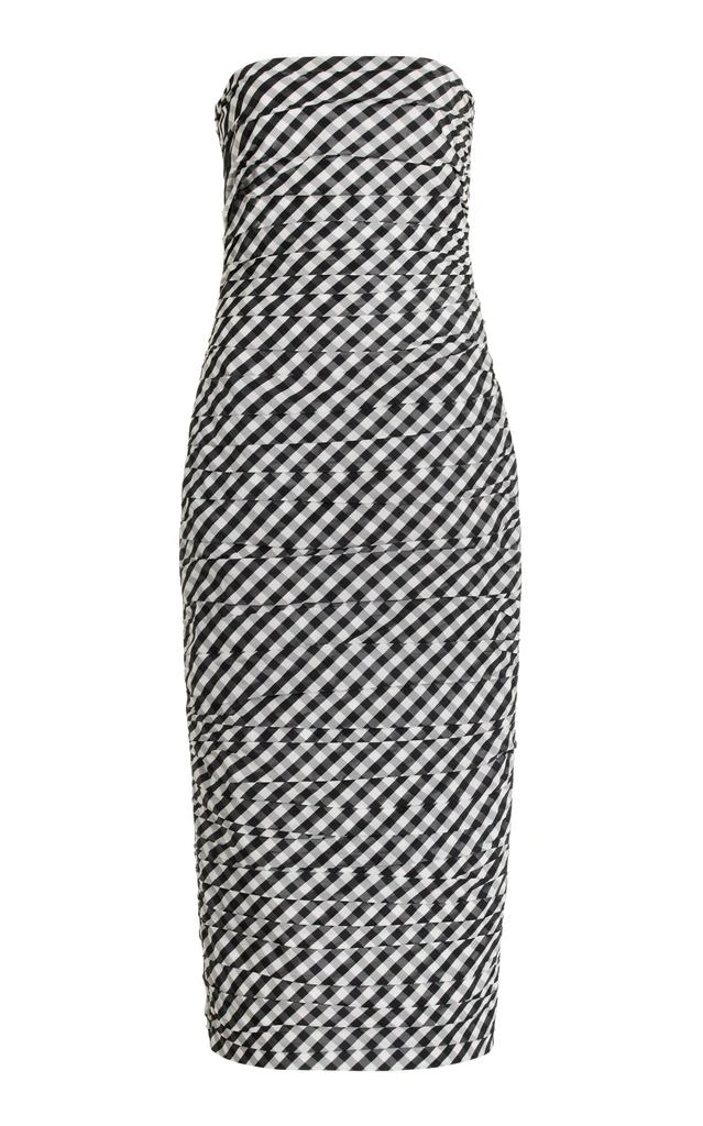 Bernadette Bernadette - Tia Ruched Gingham-Taffeta Midi Dress - Black/white - FR 38 - Moda Operandi 1