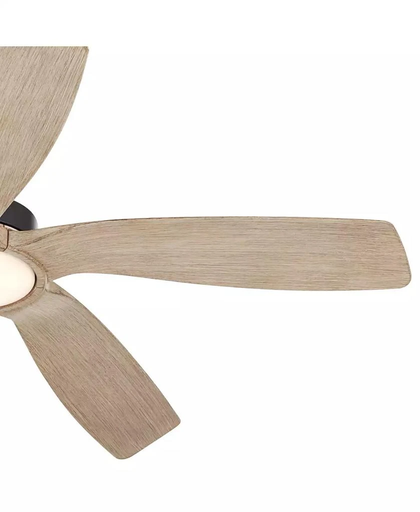 Casa Vieja 56" Mach 5 Indoor Outdoor Ceiling Fan 5 Blade LED Light Remote Control Matte Black Finish Distressed White Oak Blades Damp Rated 9