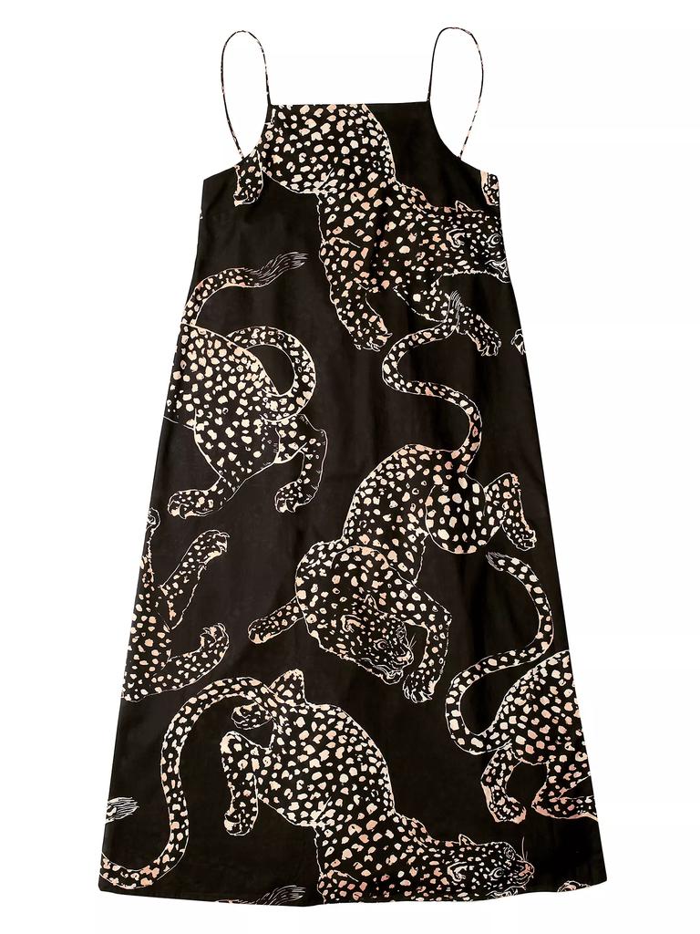 Desmond & Dempsey Jag-Print Cotton Nightie