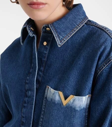 Valentino VGold distressed denim shirt 4
