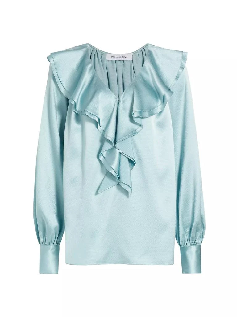 PRABAL GURUNG Ruffle V-Front Blouse 1