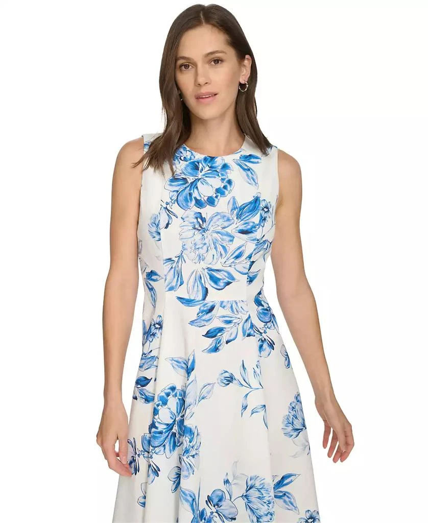 Calvin Klein Women's Floral A-Line Sleeveless Midi Dress 2