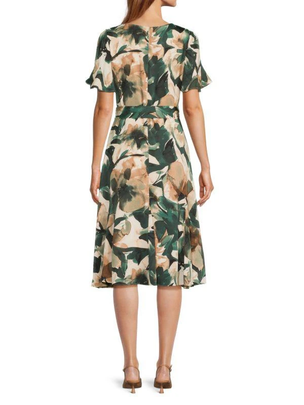 DKNY Floral Belted Midi-Dress 2