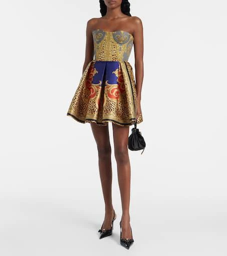 Versace Printed cotton corset bodysuit 2