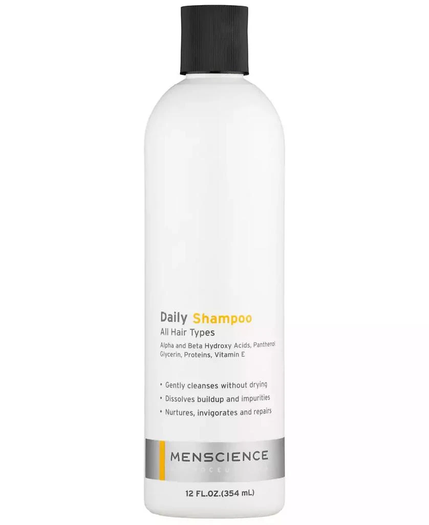Menscience Daily Shampoo Unscented All Hair Types For Men, 12 oz. 1