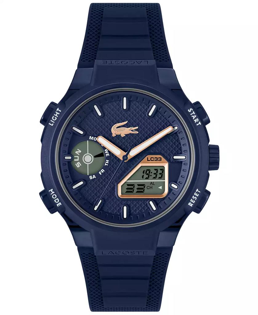 Lacoste Men's LC33 Midnight Navy Silicone Strap Watch, 44.8mm