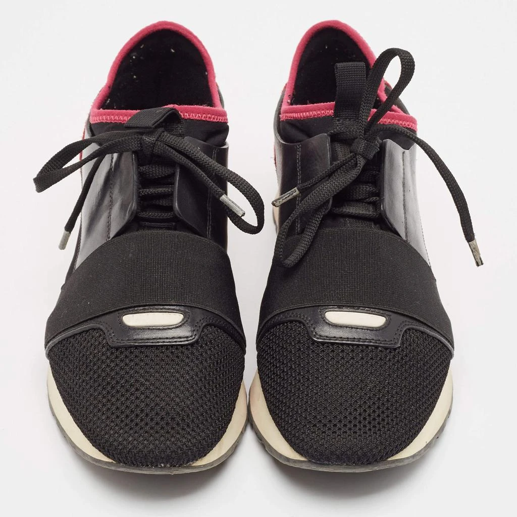 Balenciaga Balenciaga Black/Pink Leather and Mesh Race Runner Sneakers Size 39 3