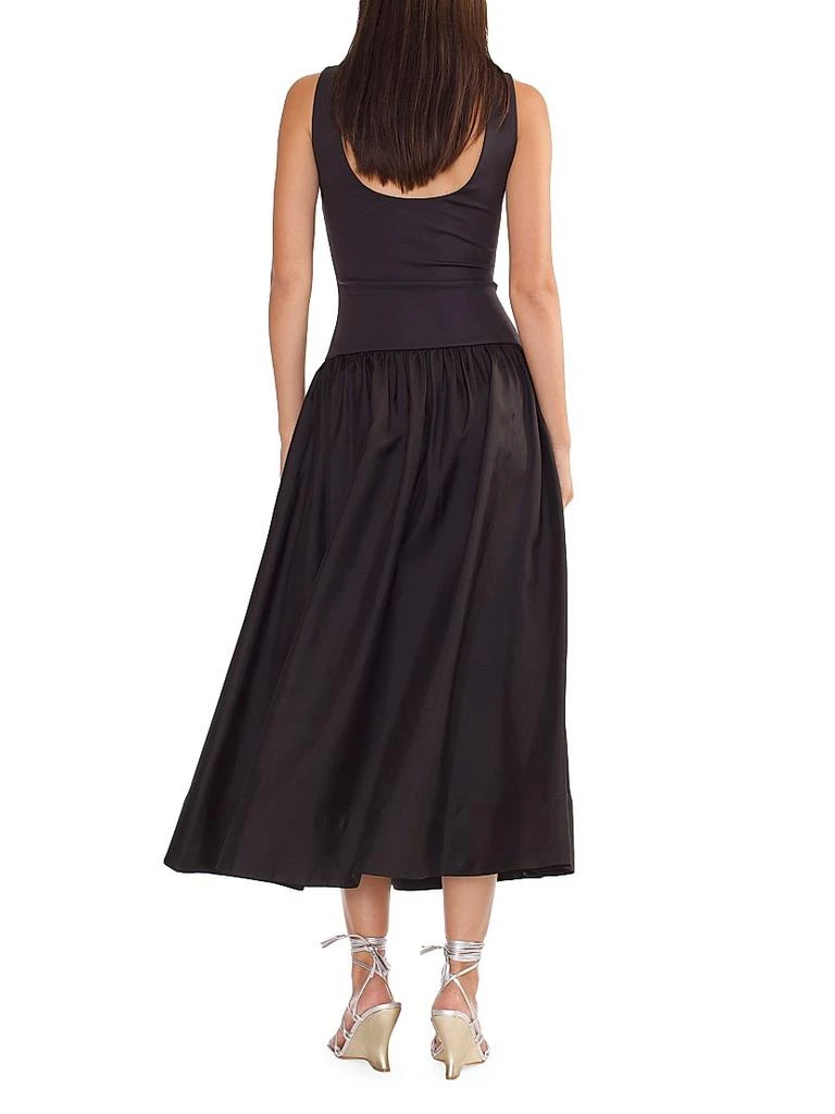 Cynthia Rowley Mixed Media Dropwaist A-Line Midi-Dress 4