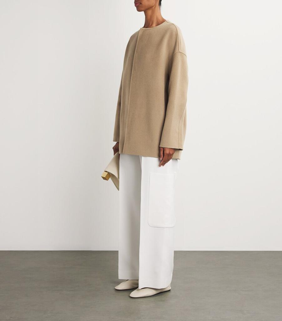 Loulou Studio Wool-Cashmere Round-Neck Coat