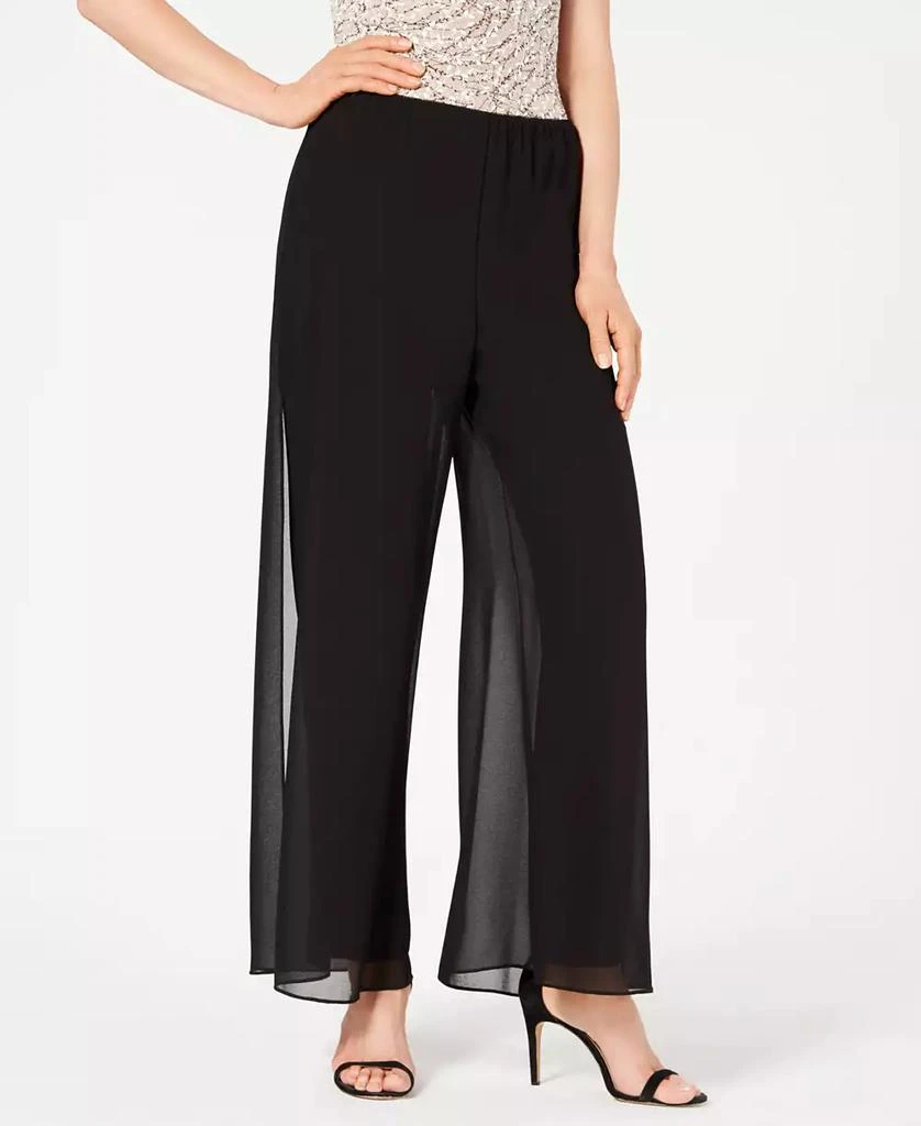 Alex Evenings Petite Straight-Leg Overlay Pants 1