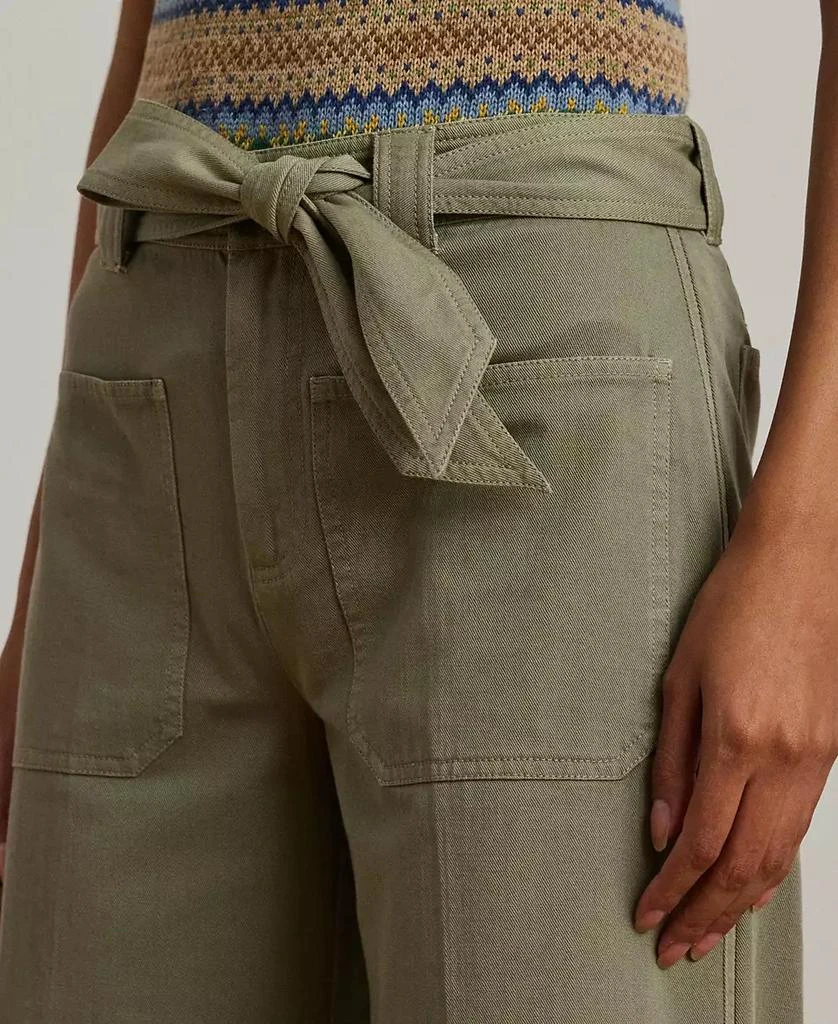Ralph Lauren Women's Pleated Cotton Twill Wide-Leg Cargo Pants, Regular & Petite 7