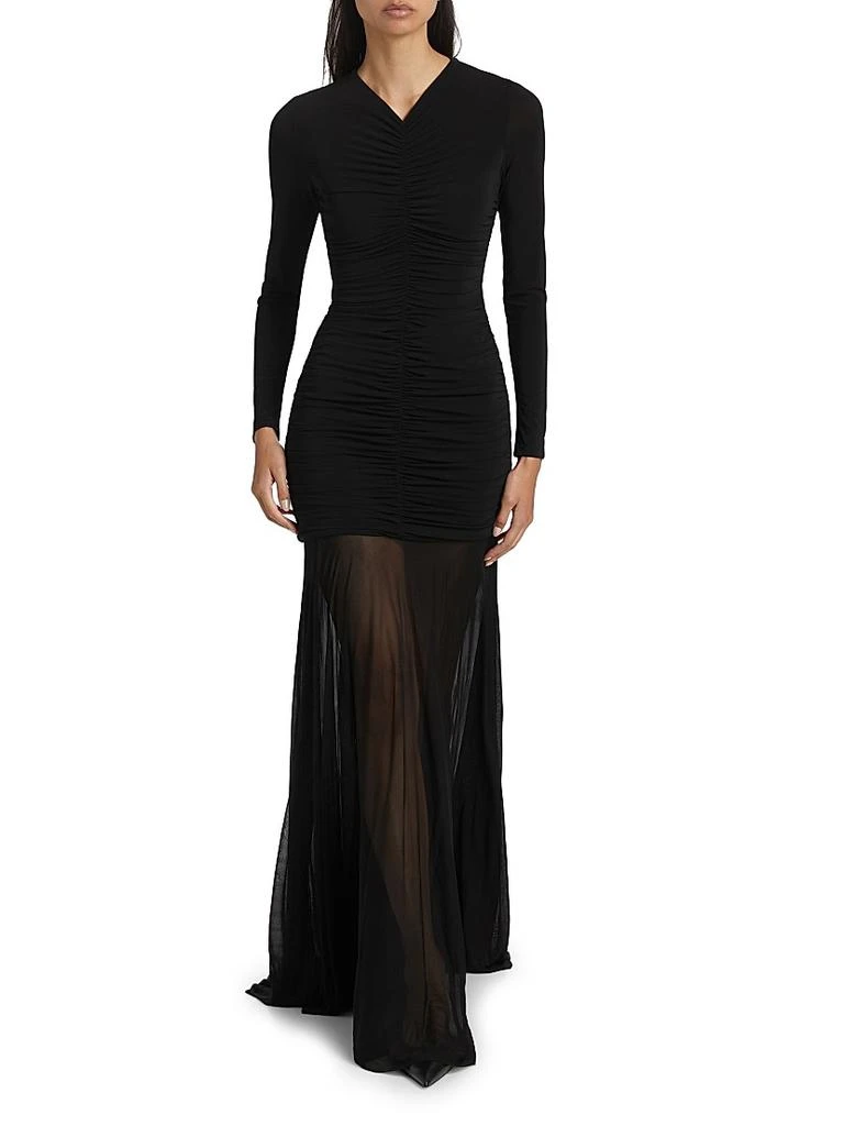 red mesh sleeve dress Red Printed Mesh Long Sleeve Bodycon Midi Dress – AX Paris